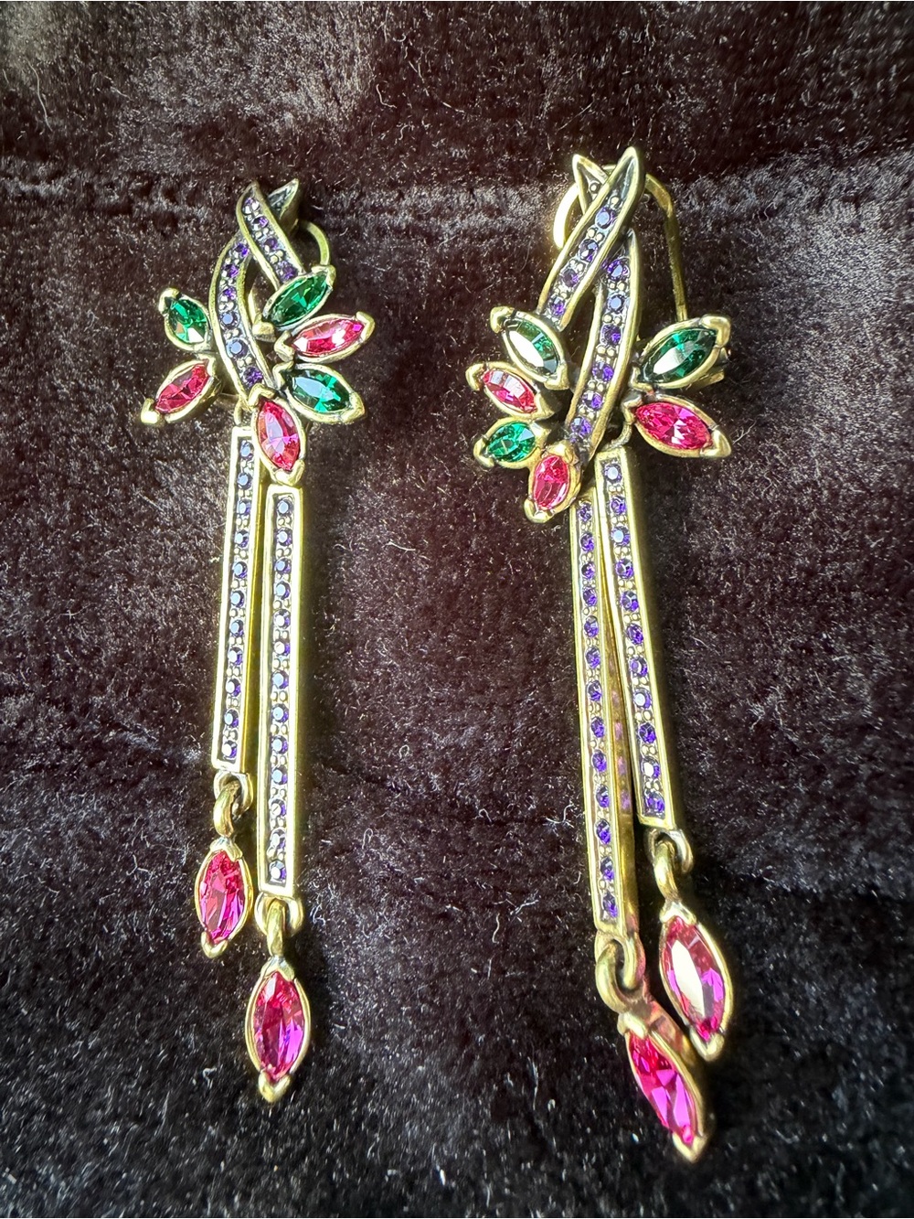 Heidi Daus earrings is "My Iris Garden"
